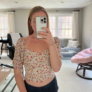 floral crop top size small